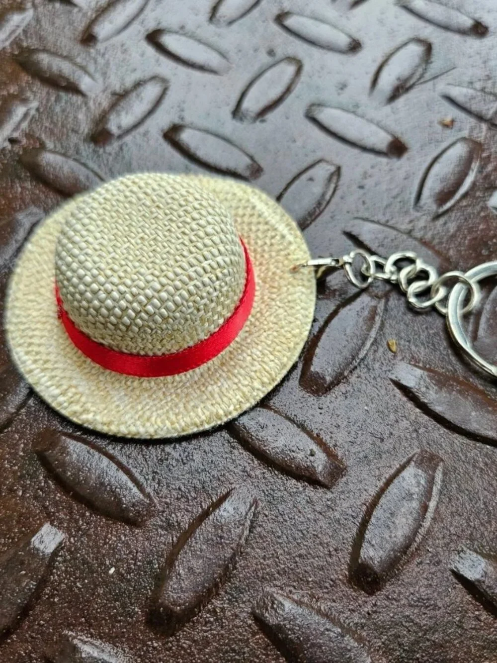 Keys Holder Handmade Straw Hat Anime Design Keychain keyring